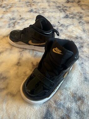 Nike Jordan  Kids' Black & Gold High-Top Sneakers